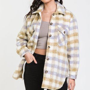 Cloth Shacket medium women’s sweater jacket oversized light purple Nwt